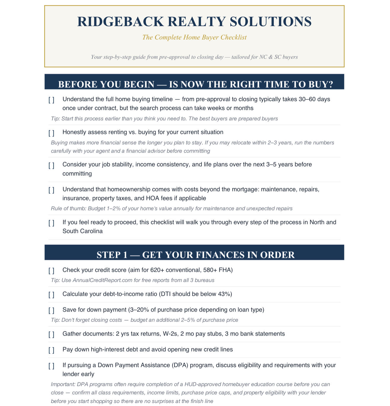 The Complete Carolina Home Buyer's Guide