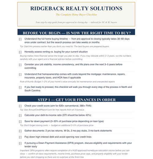 The Complete Carolina Home Buyer's Guide