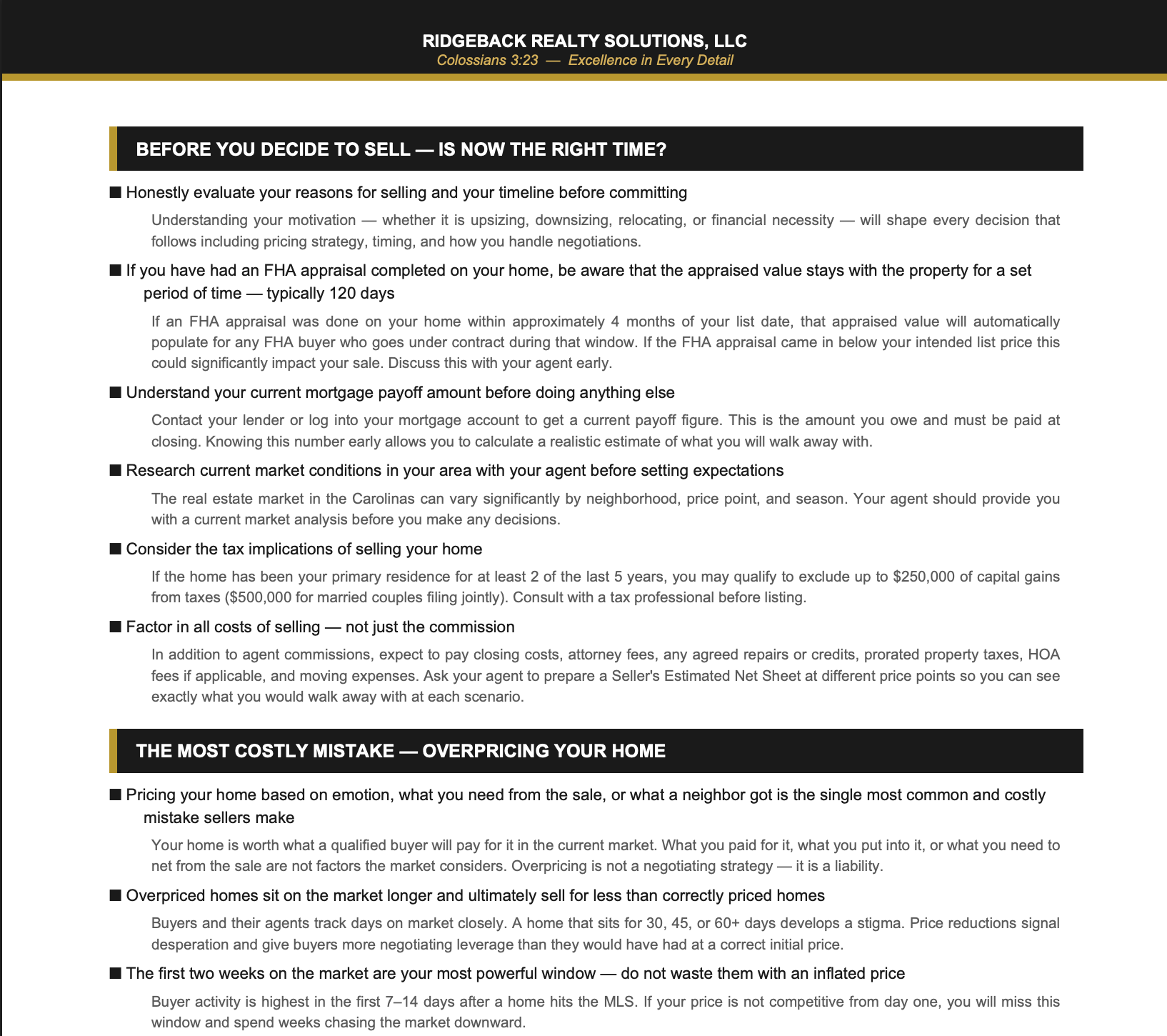 The Complete Carolina Home Seller's Guide — NC & SC