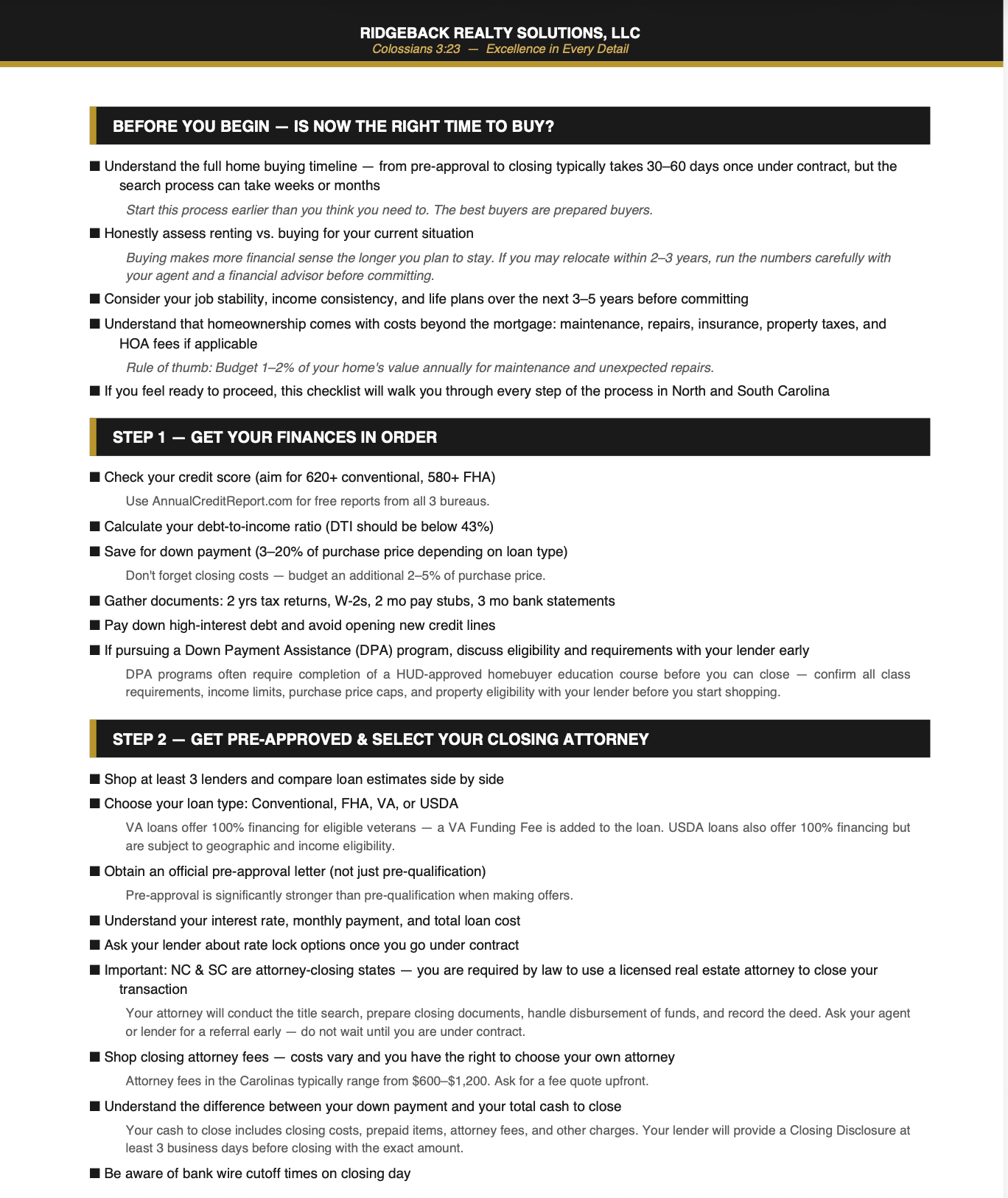The Complete Carolina Home Buyer's Guide
