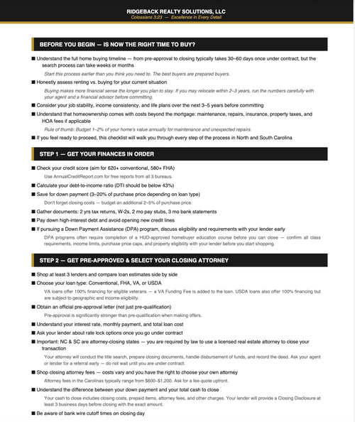 The Complete Carolina Home Buyer's Guide