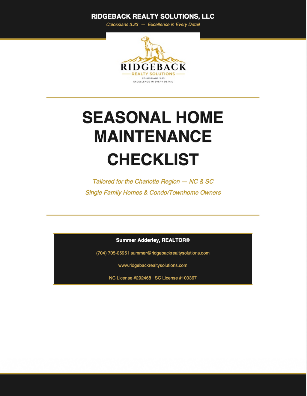 The Carolina Homeowner's Seasonal Maintenance Guide — NC & SC