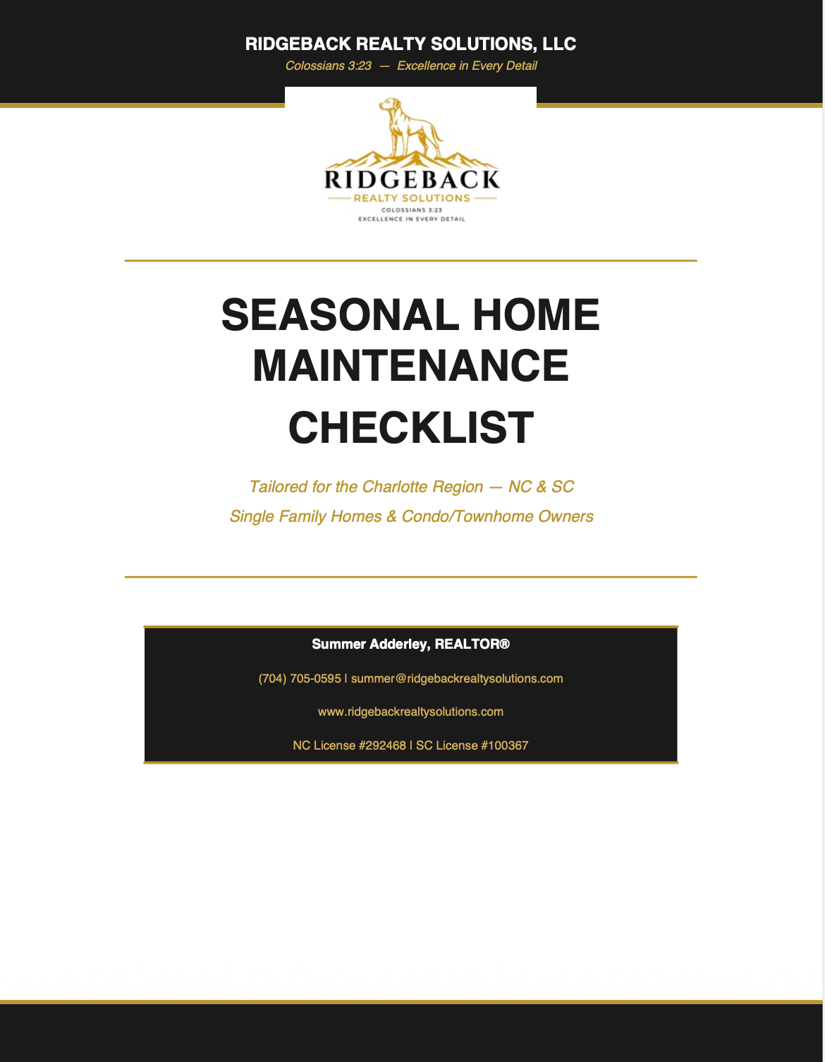 The Carolina Homeowner's Seasonal Maintenance Guide — NC & SC